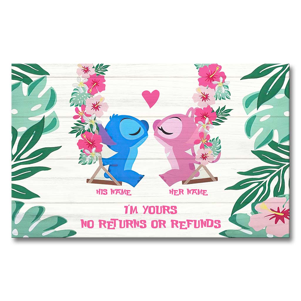 Personalized Ohana Canvas Print Custom Names Unique Couple Gift