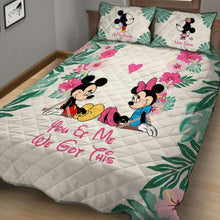 Load image into Gallery viewer, Personalized Mickey &amp; Minnie Mouse Quilt Set for Couples | Unique Gift
