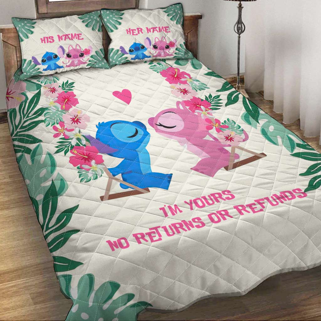 Personalized Ohana Quilt Set Custom Couple Gift for Wedding Anniversary