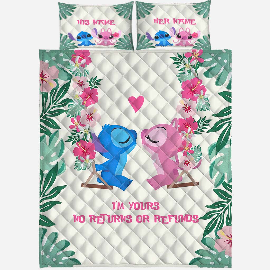 Personalized Ohana Quilt Set Custom Couple Gift for Wedding Anniversary