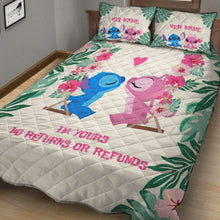 Load image into Gallery viewer, Personalized Ohana Quilt Set Custom Couple Gift for Wedding Anniversary
