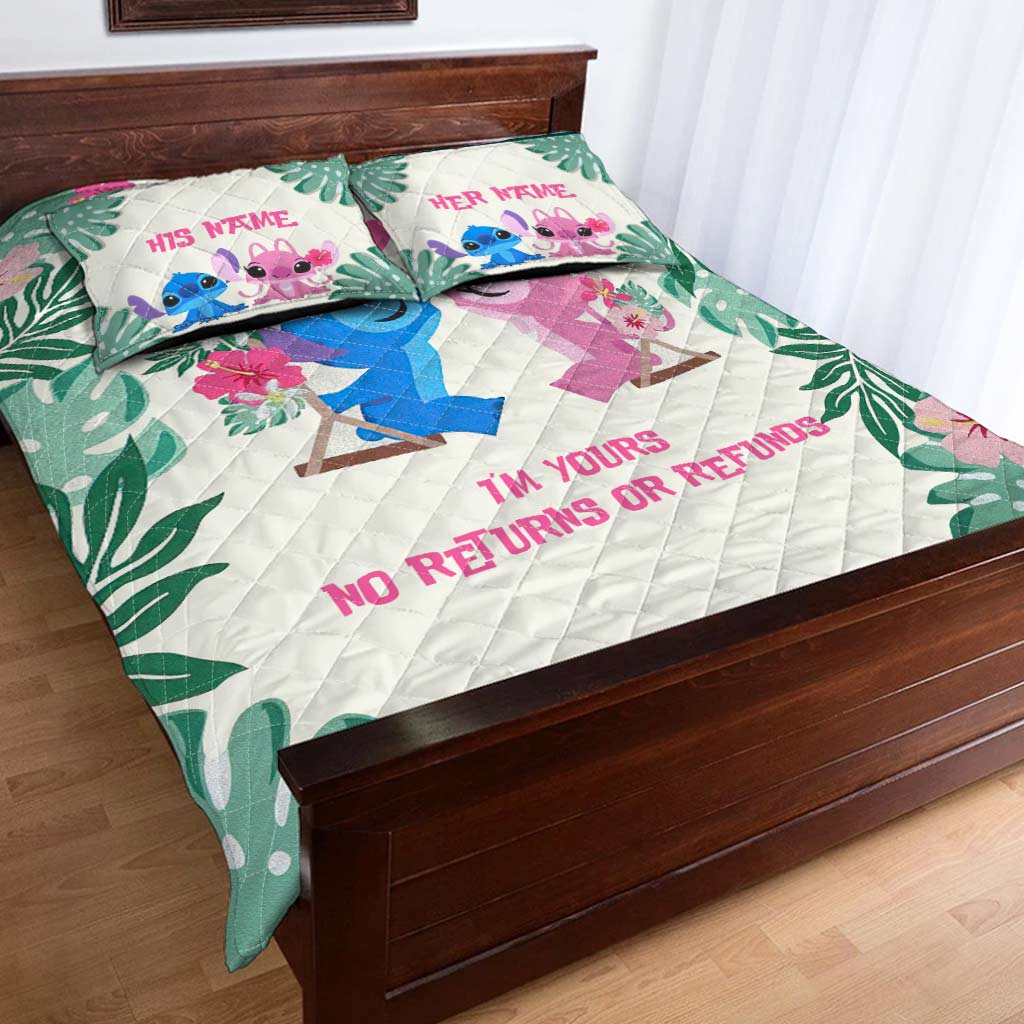 Personalized Ohana Quilt Set Custom Couple Gift for Wedding Anniversary