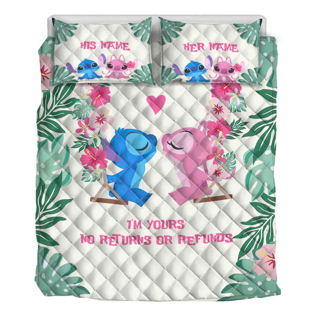 Personalized Ohana Quilt Set Custom Couple Gift for Wedding Anniversary