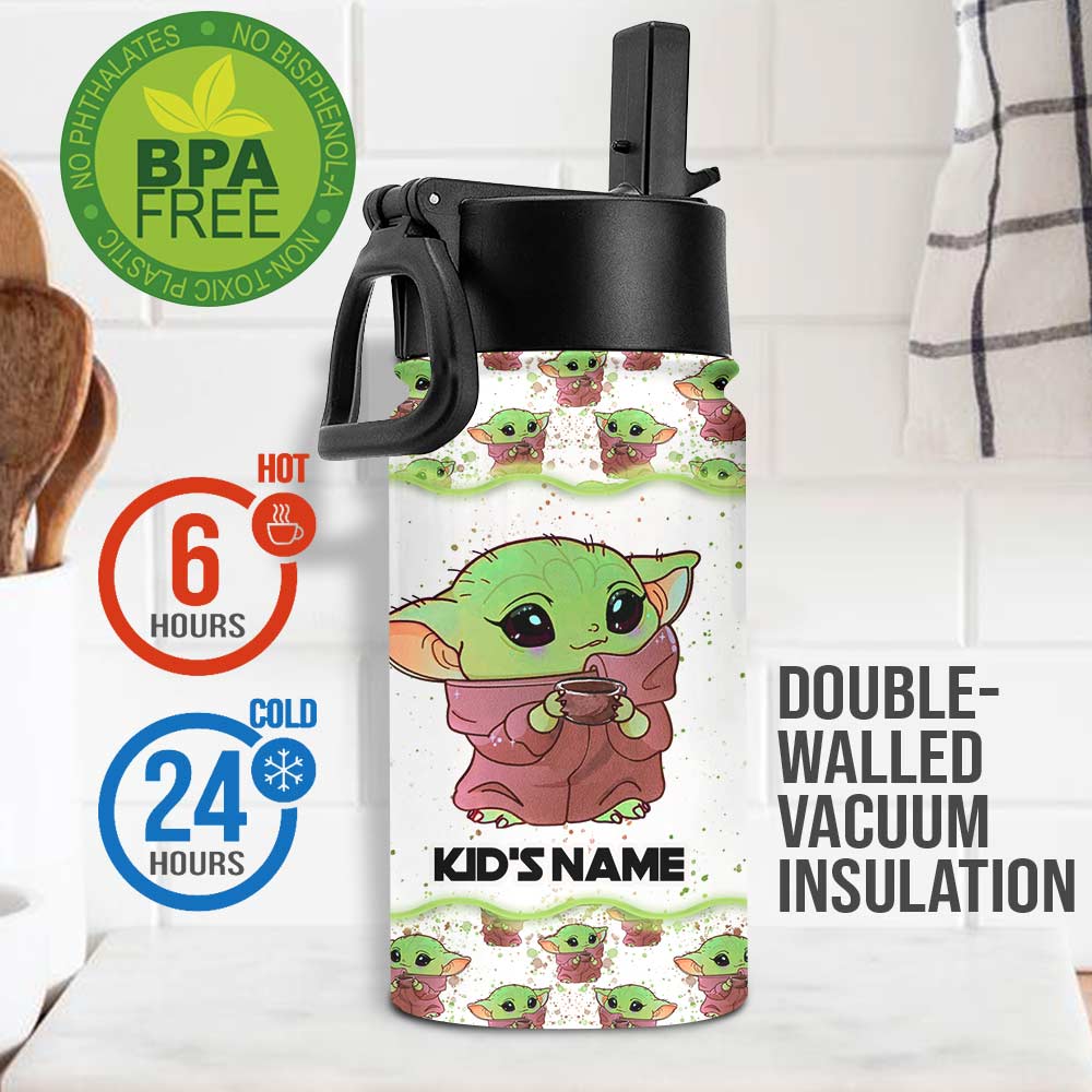 Personalized Kids Water Bottle with Cute Design & Name | Gift for Birthday, Back to School