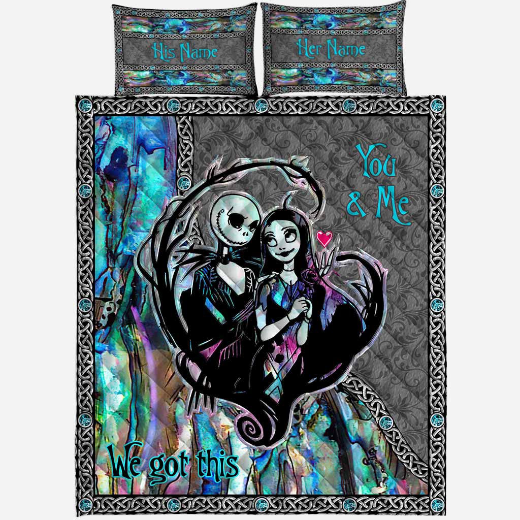 Personalized Nightmare Quilt Set Custom Name Halloween Gift