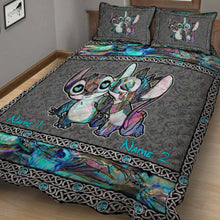 Load image into Gallery viewer, Personalized Cartoon Character Quilt Set Custom Names Couple Gift
