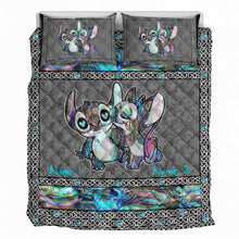 Load image into Gallery viewer, Personalized Cartoon Character Quilt Set Custom Names Couple Gift

