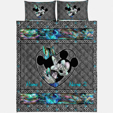 Load image into Gallery viewer, Personalized Mickey Mouse Quilt Set Custom Names Gift for Couples
