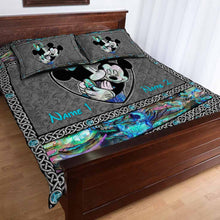 Load image into Gallery viewer, Personalized Mickey Mouse Quilt Set Custom Names Gift for Couples
