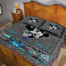 Load image into Gallery viewer, Personalized Mickey Mouse Quilt Set Custom Names Gift for Couples
