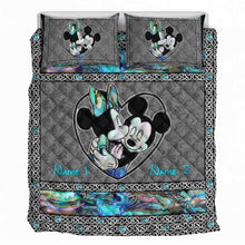 Load image into Gallery viewer, Personalized Mickey Mouse Quilt Set Custom Names Gift for Couples
