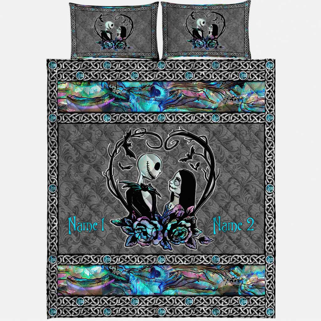 Personalized Horror-Themed Quilt Set Custom Names Unique Gift