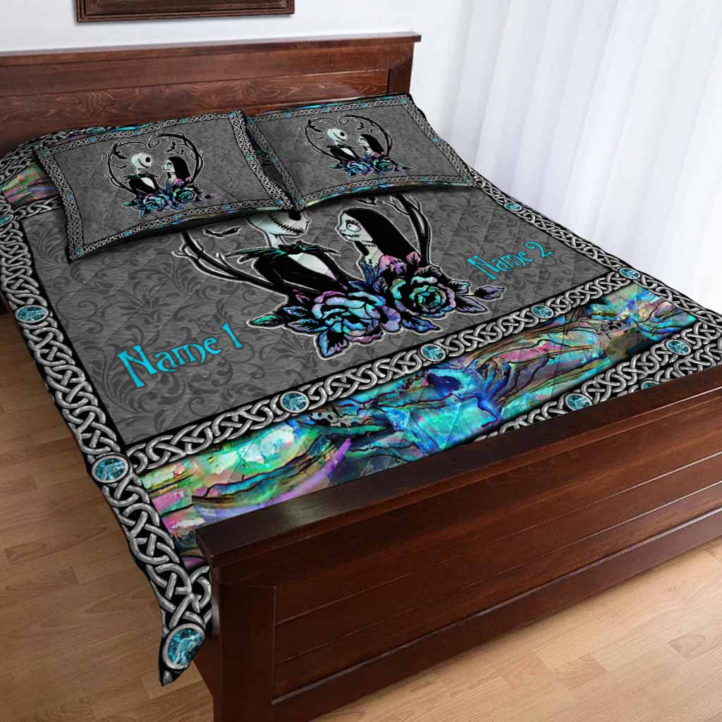 Personalized Horror-Themed Quilt Set Custom Names Unique Gift