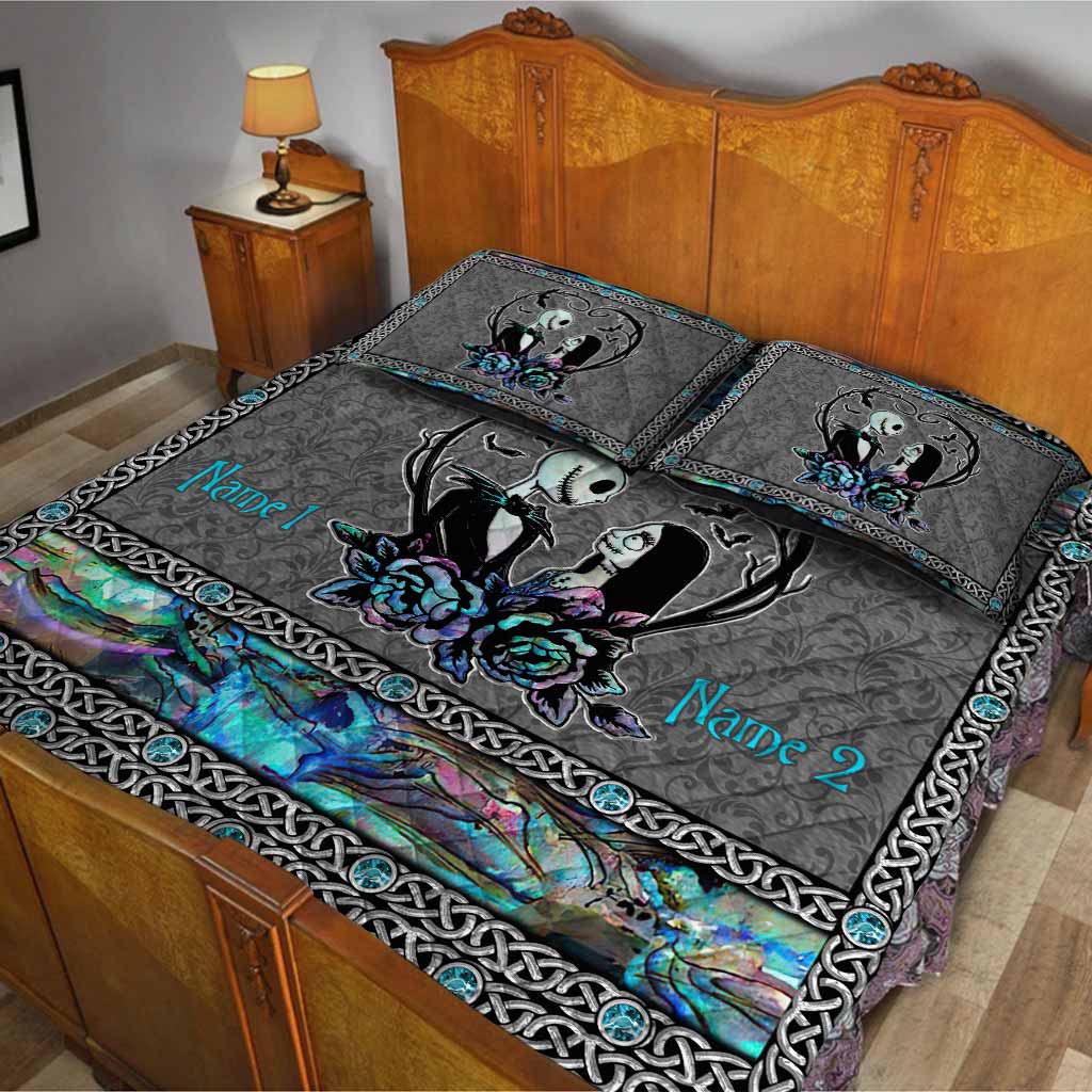 Personalized Horror-Themed Quilt Set Custom Names Unique Gift
