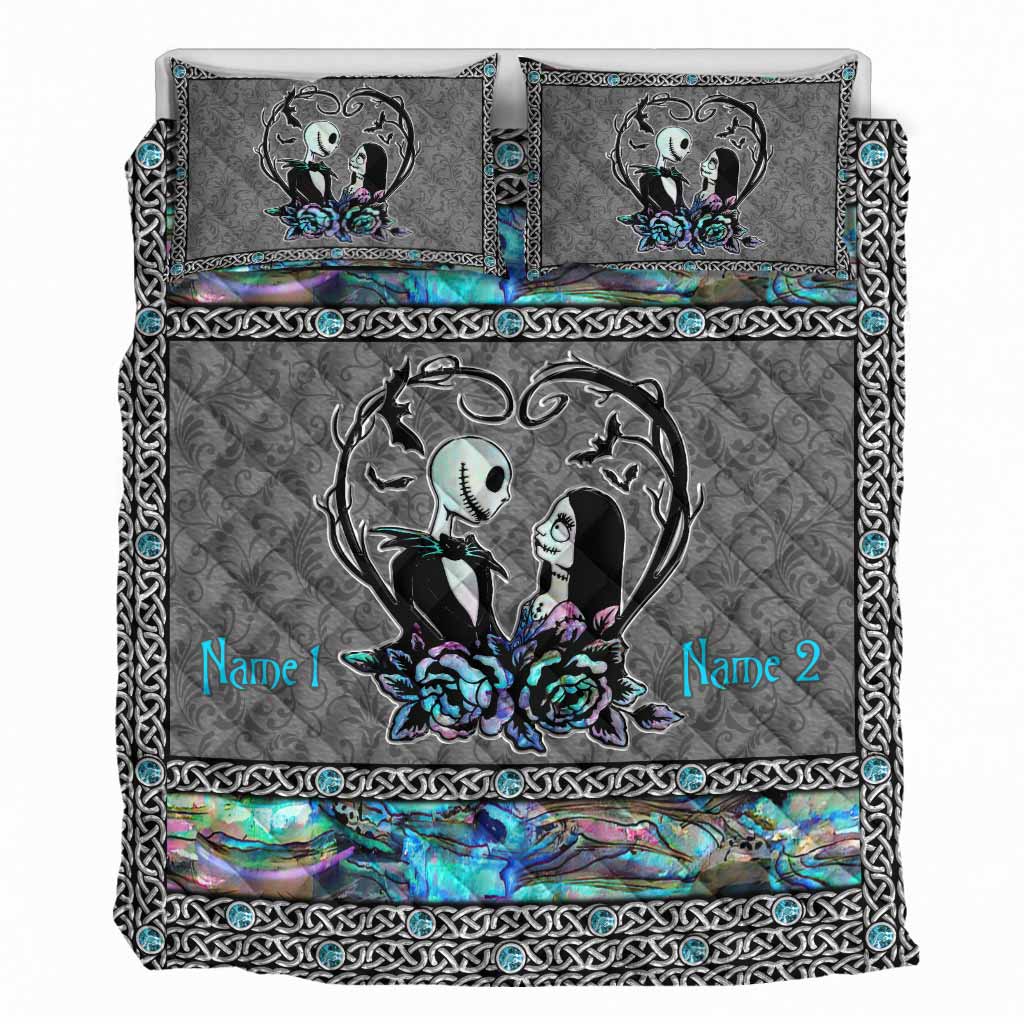 Personalized Horror-Themed Quilt Set Custom Names Unique Gift