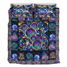 Load image into Gallery viewer, Personalized Mickey Mouse Quilt Set Custom Name Gift for Couples
