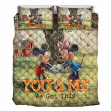 Load image into Gallery viewer, Personalized Mickey Mouse Quilt Set Custom Names Unique Couple Gift

