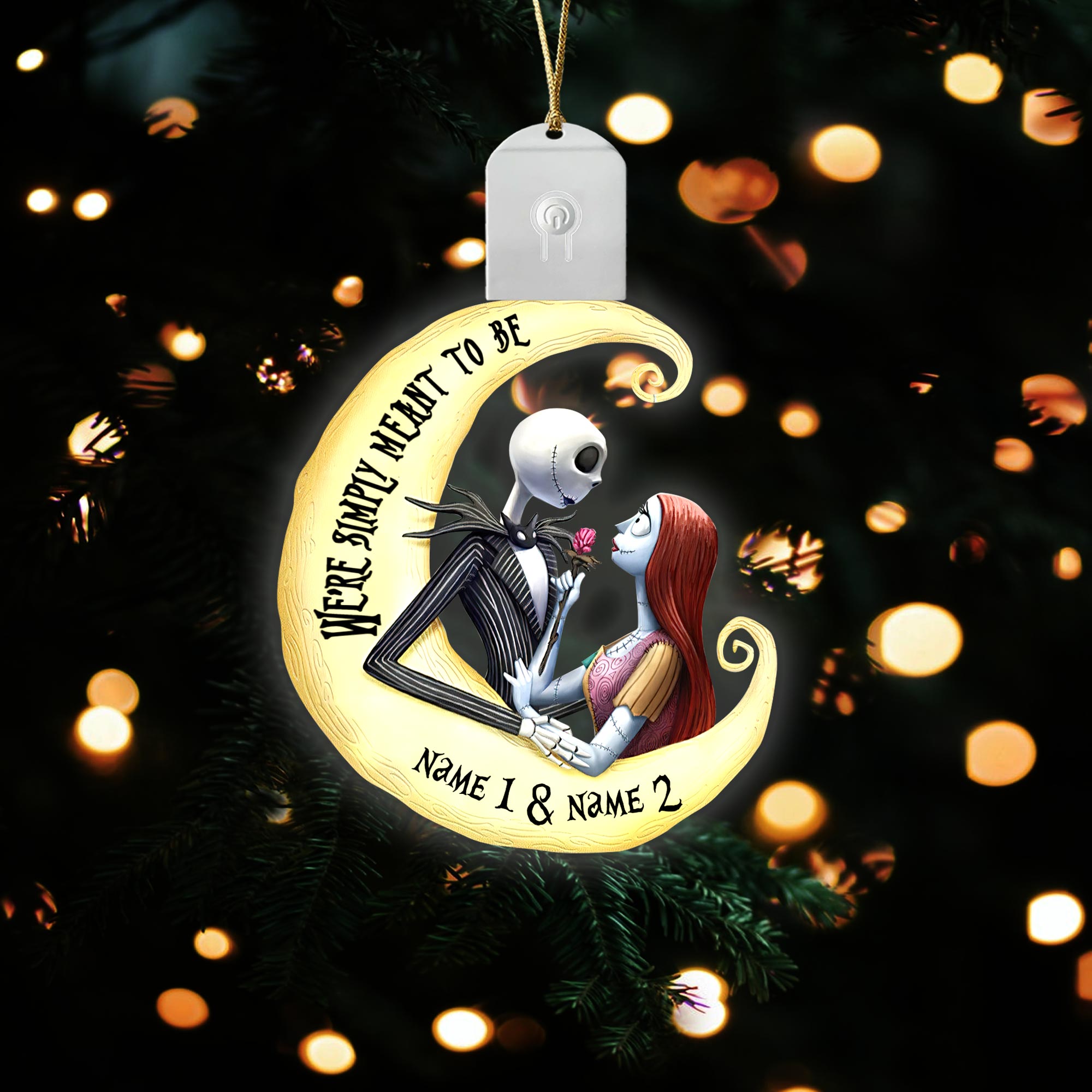 Personalized LED Acrylic Ornament for Couples Christmas Gift