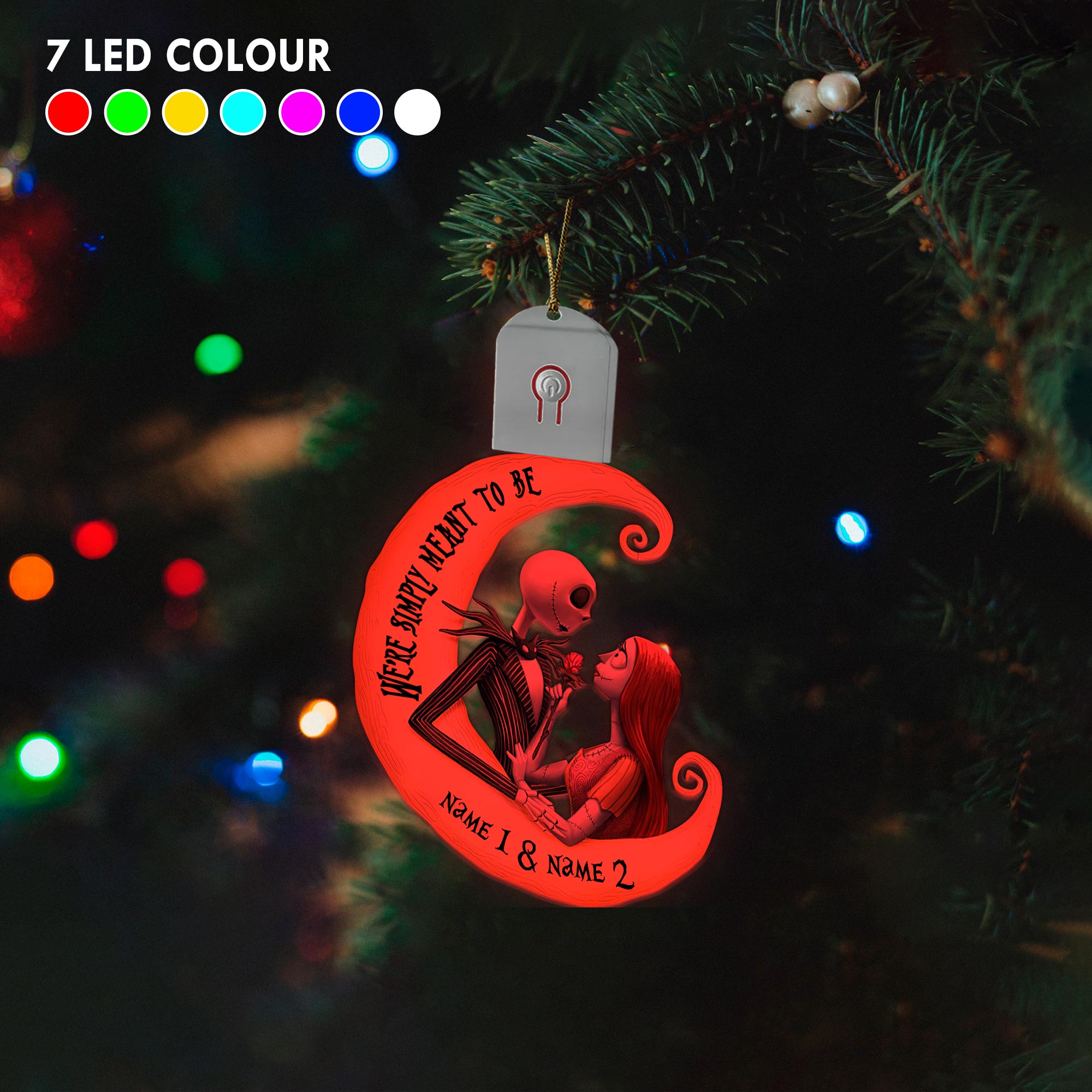 Personalized LED Acrylic Ornament for Couples Christmas Gift