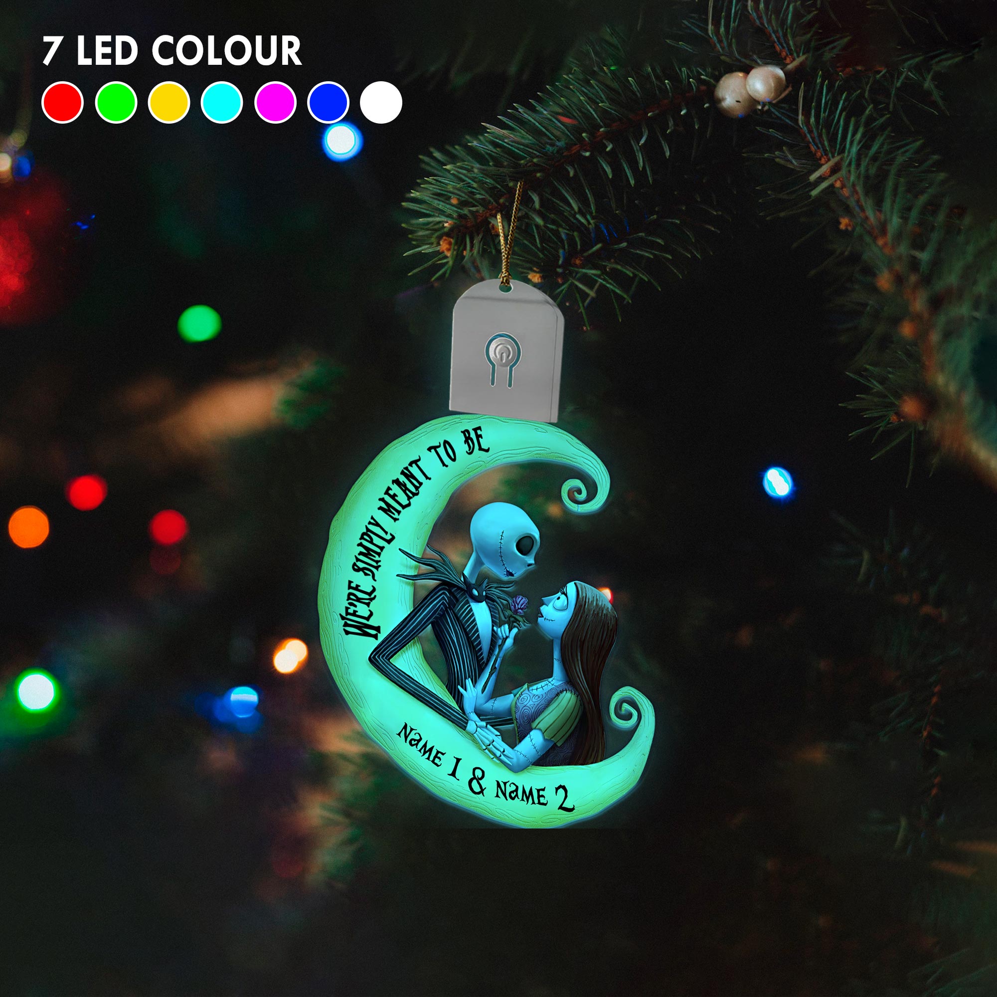 Personalized LED Acrylic Ornament for Couples Christmas Gift