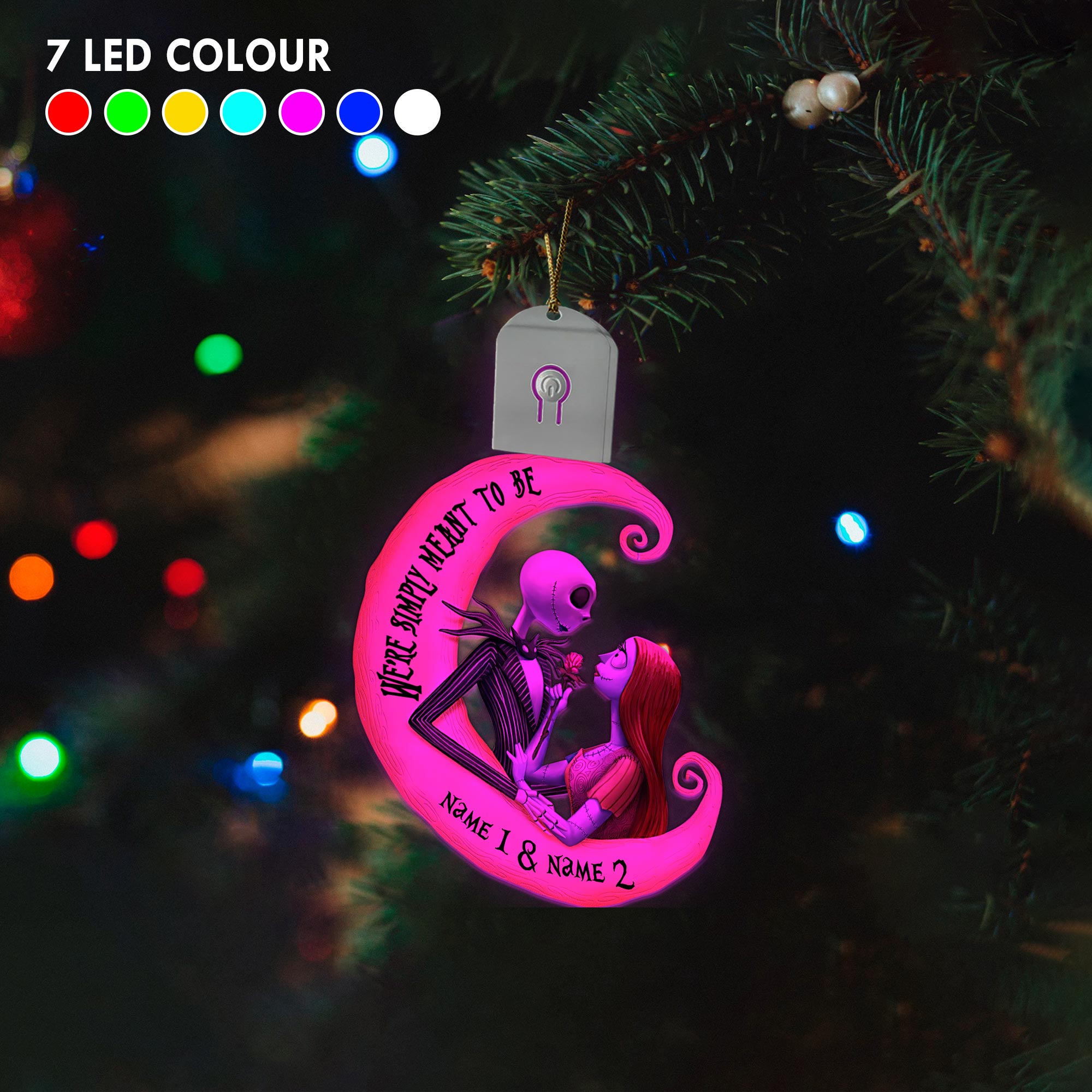 Personalized LED Acrylic Ornament for Couples Christmas Gift