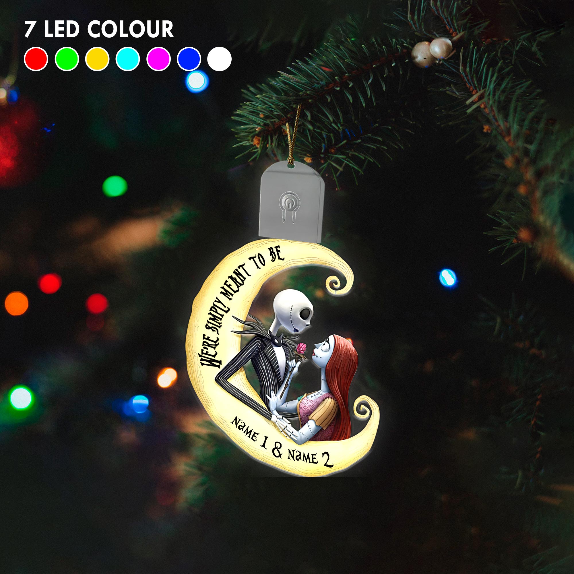 Personalized LED Acrylic Ornament for Couples Christmas Gift