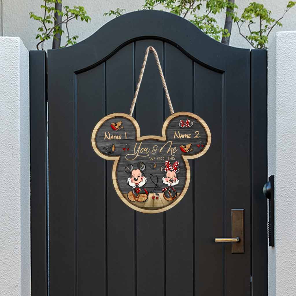 Personalized Mickey Mouse Wood Sign Custom Couple Gift for Wedding Anniversary