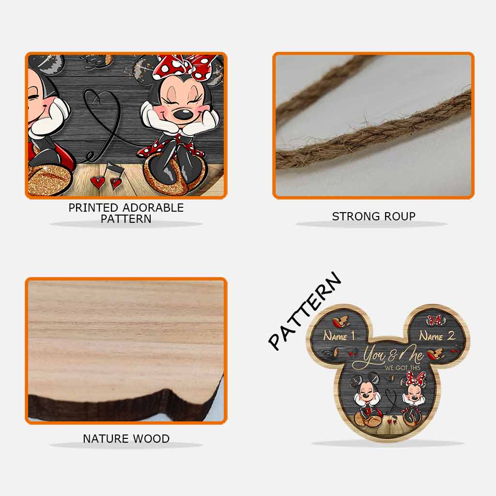 Personalized Mickey Mouse Wood Sign Custom Couple Gift for Wedding Anniversary