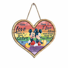 Load image into Gallery viewer, Personalized LGBT Support Wood Sign with Custom Names - Heart Design
