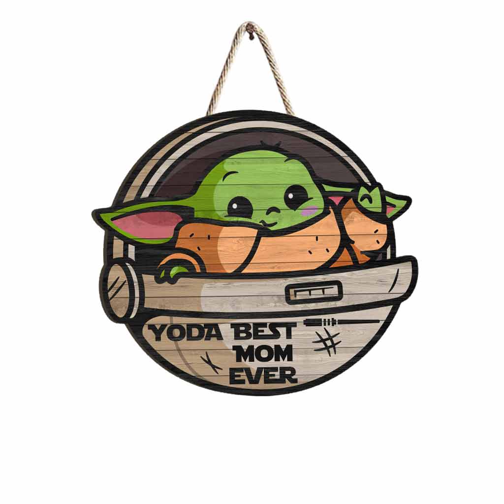 Personalized Yoda Best Mom Ever Wood Sign Gift for Mother's Day