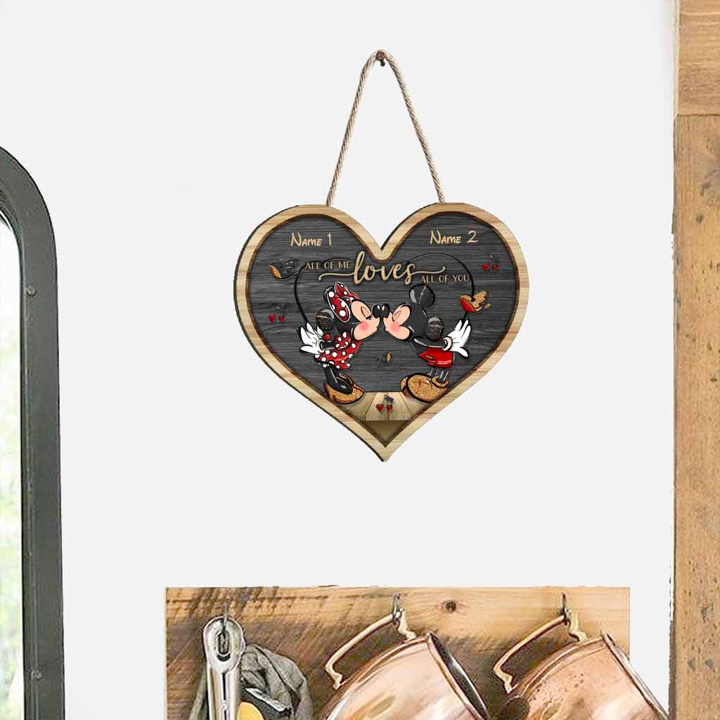 Personalized Heart Wood Sign with Names - Couple Gift for Wedding, Anniversary, Valentine's Day