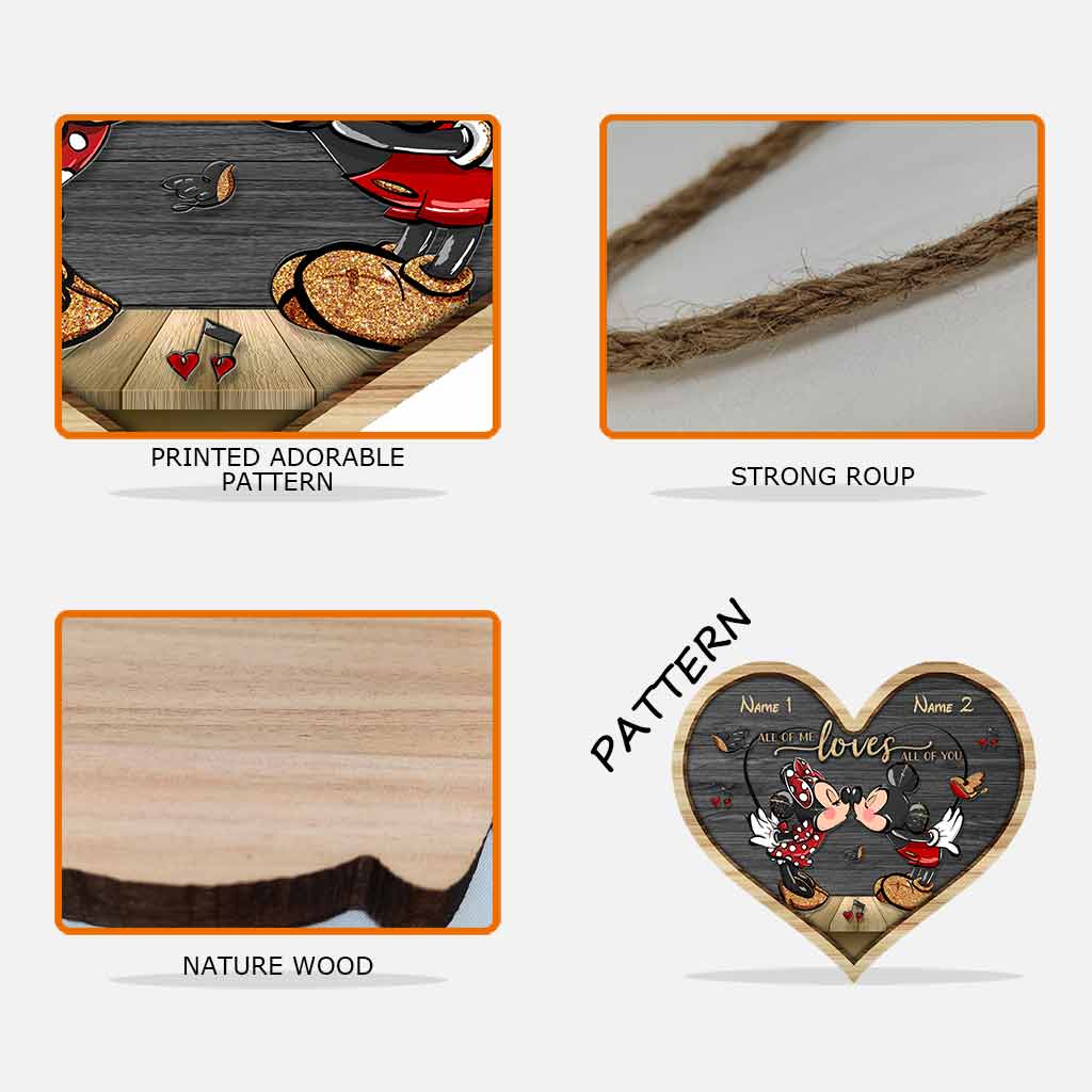 Personalized Heart Wood Sign with Names - Couple Gift for Wedding, Anniversary, Valentine's Day