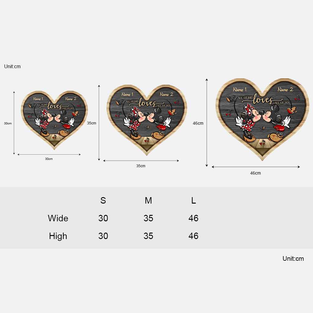 Personalized Heart Wood Sign with Names - Couple Gift for Wedding, Anniversary, Valentine's Day