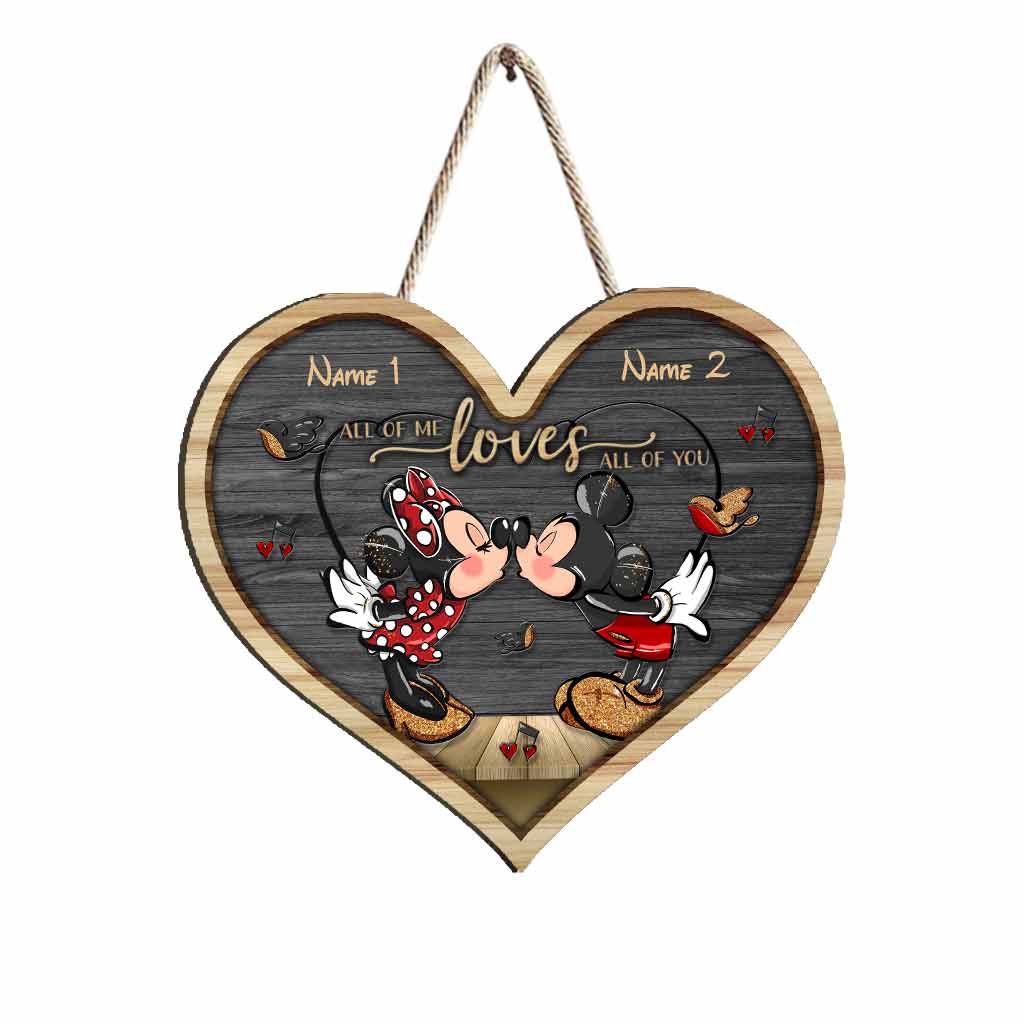 Personalized Heart Wood Sign with Names - Couple Gift for Wedding, Anniversary, Valentine's Day