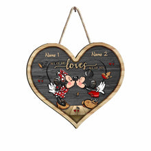 Load image into Gallery viewer, Personalized Heart Wood Sign with Names - Couple Gift for Wedding, Anniversary, Valentine's Day

