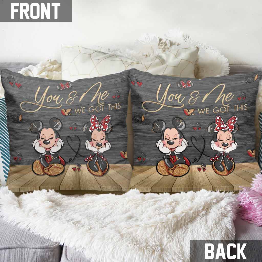Personalized Mickey Mouse Couple Throw Pillow Custom Names Gift