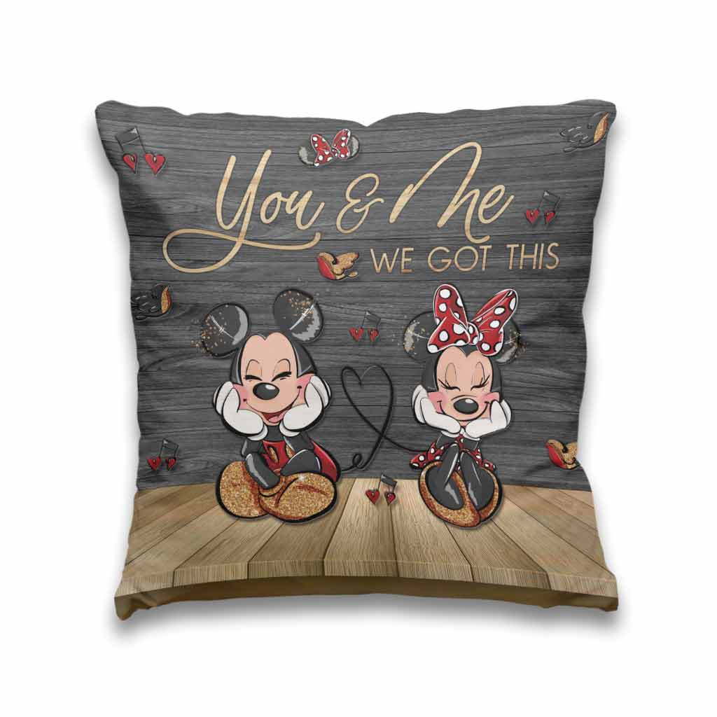 Personalized Mickey Mouse Couple Throw Pillow Custom Names Gift