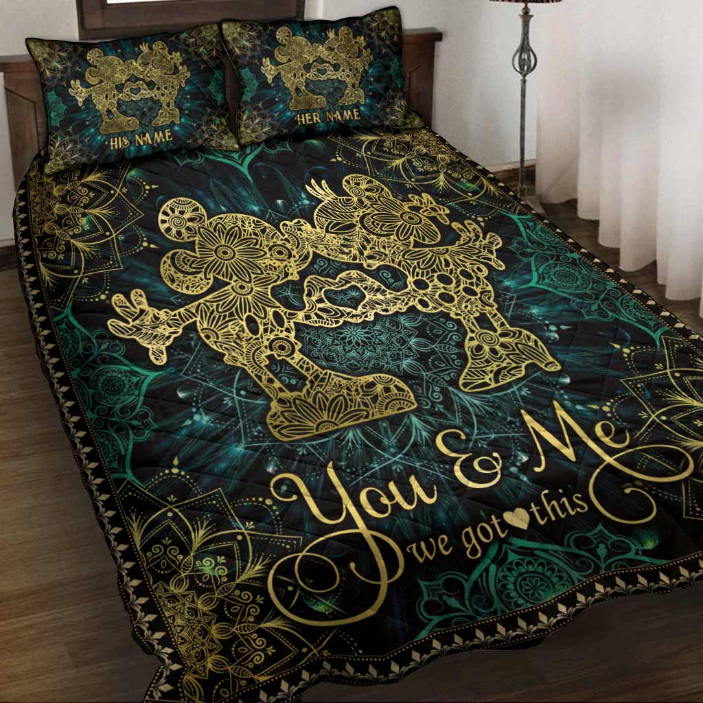 Personalized Mouse Ears Quilt Set for Couples – Custom Name Gift