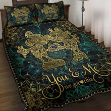 Load image into Gallery viewer, Personalized Mouse Ears Quilt Set for Couples – Custom Name Gift
