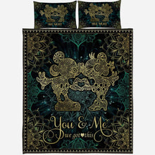 Load image into Gallery viewer, Personalized Mouse Ears Quilt Set for Couples – Custom Name Gift

