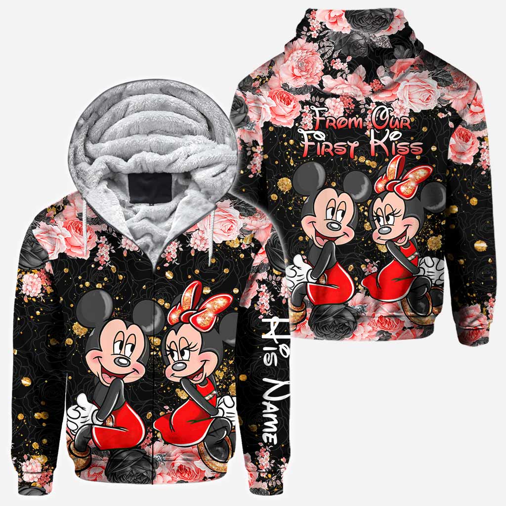 Personalized Couple Hoodie All Over Print Custom Names Gift Idea