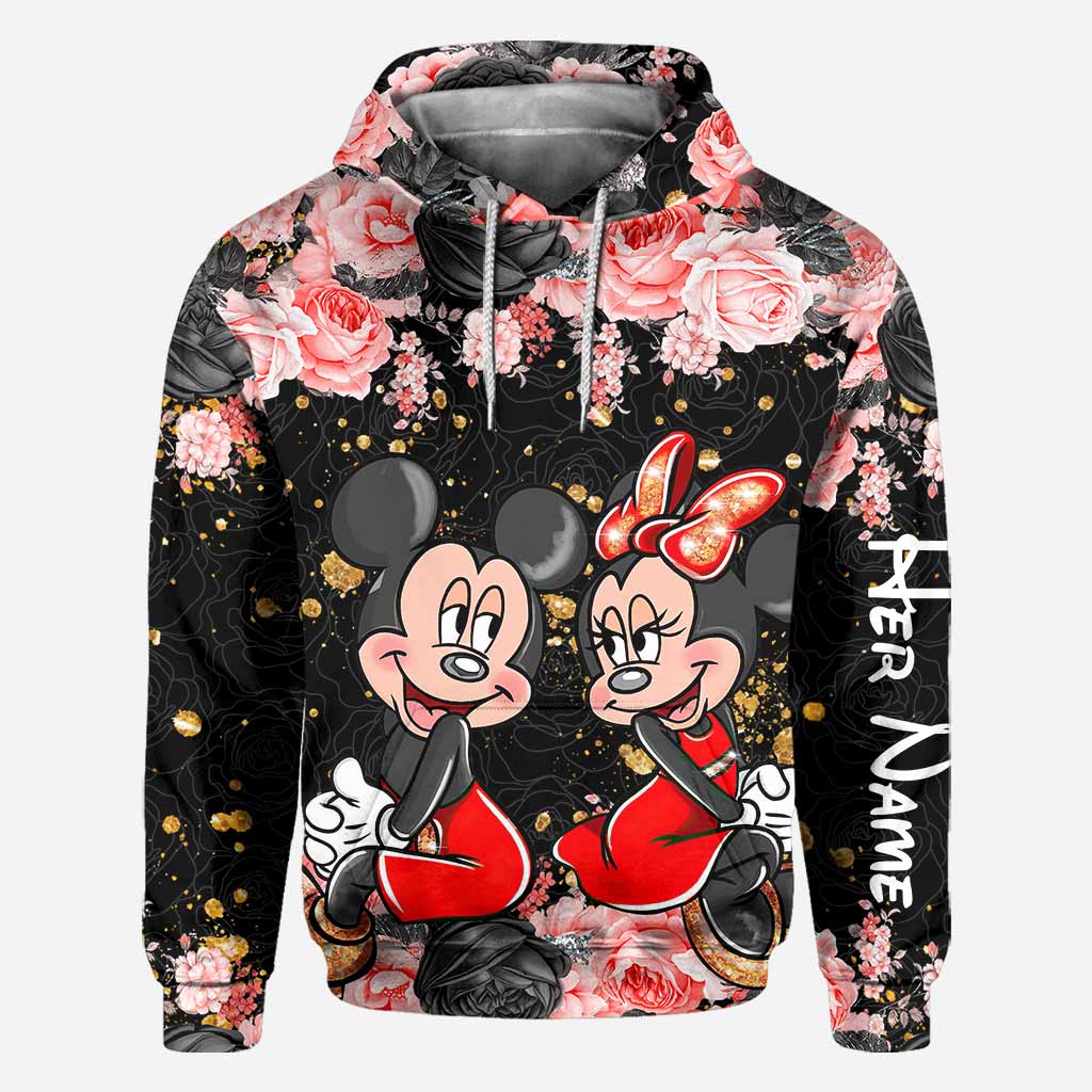 Personalized Couple Hoodie All Over Print Custom Names Gift Idea