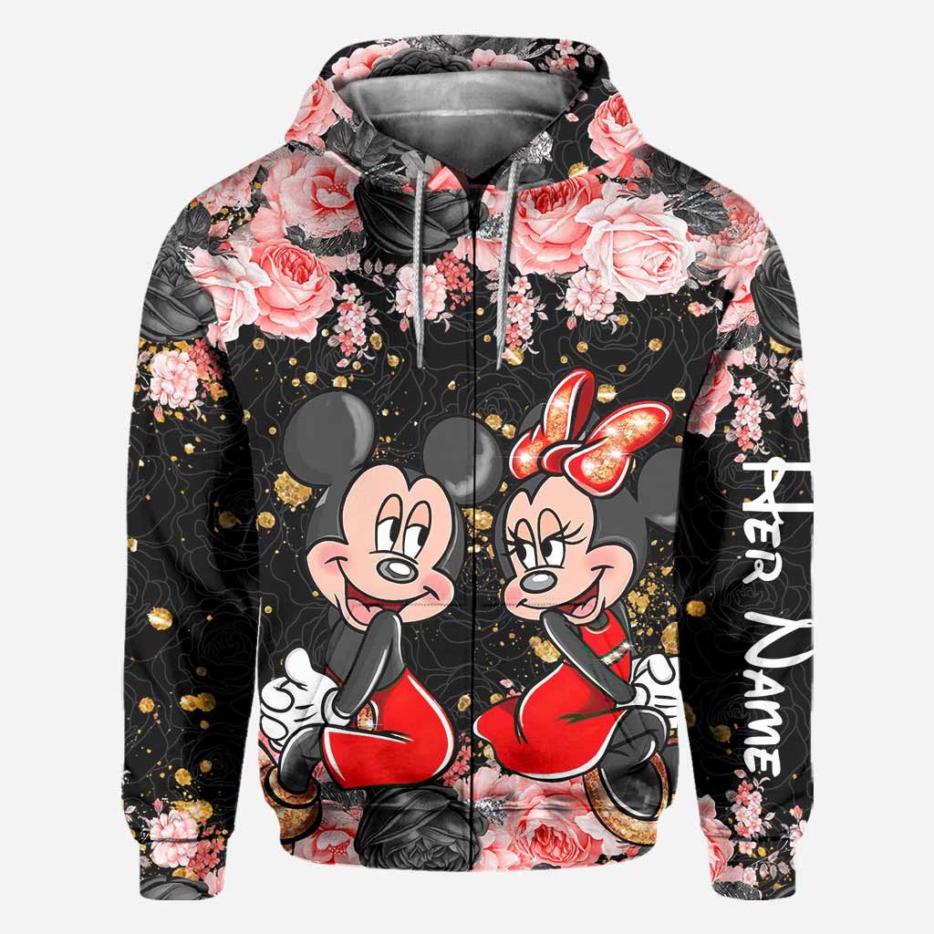 Personalized Couple Hoodie All Over Print Custom Names Gift Idea