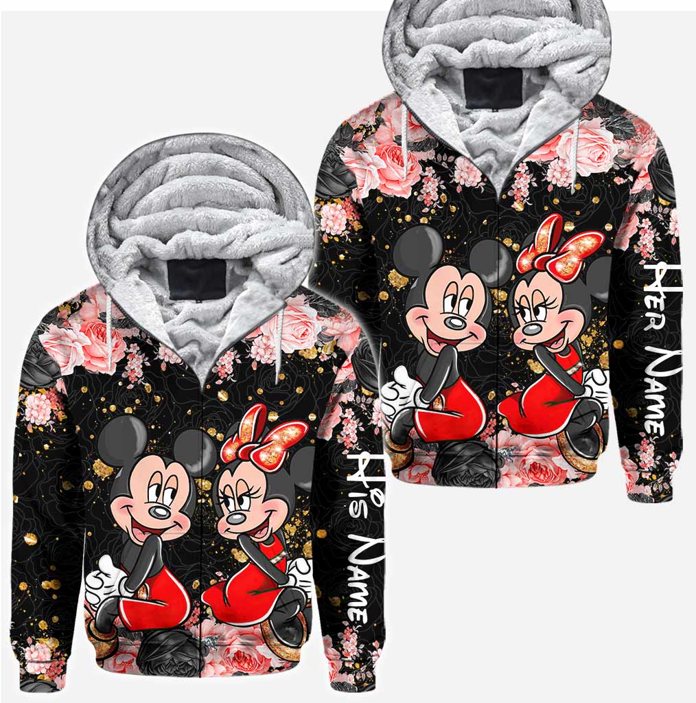 Personalized Couple Hoodie All Over Print Custom Names Gift Idea