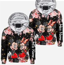 Load image into Gallery viewer, Personalized Couple Hoodie All Over Print Custom Names Gift Idea
