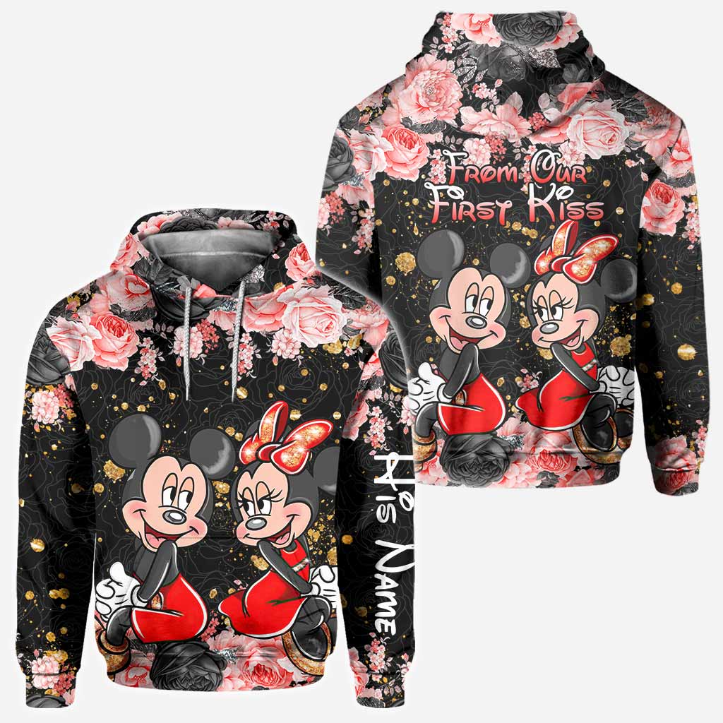 Personalized Couple Hoodie All Over Print Custom Names Gift Idea