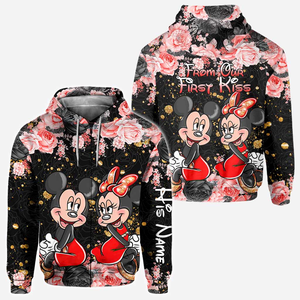 Personalized Couple Hoodie All Over Print Custom Names Gift Idea