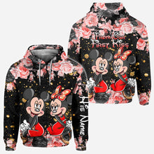 Load image into Gallery viewer, Personalized Couple Hoodie All Over Print Custom Names Gift Idea
