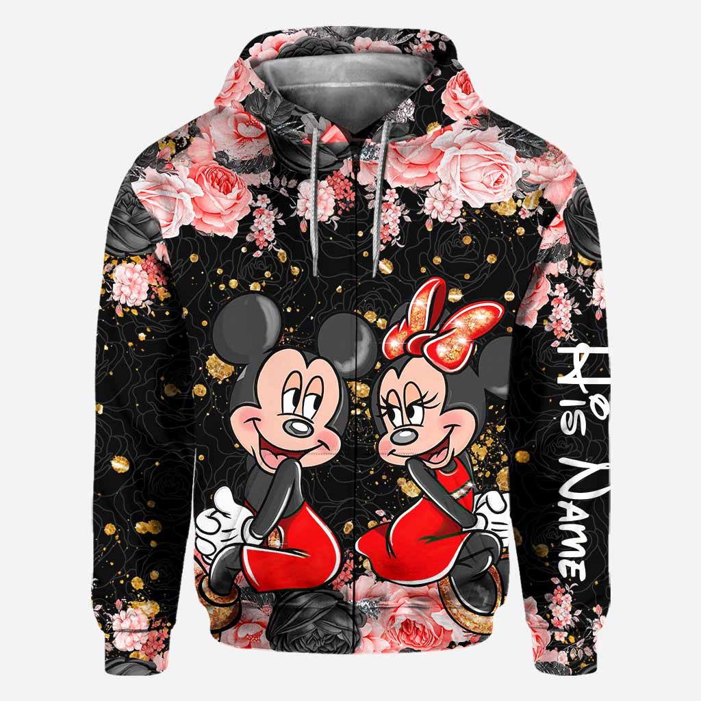 Personalized Couple Hoodie All Over Print Custom Names Gift Idea