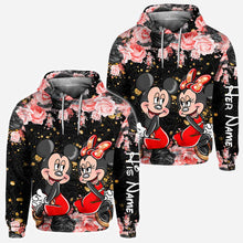 Load image into Gallery viewer, Personalized Couple Hoodie All Over Print Custom Names Gift Idea
